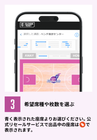 3,希望席種や枚数を選ぶ