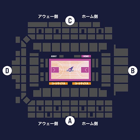座席図（コートサイドA） 宝来屋ボンズアリーナ