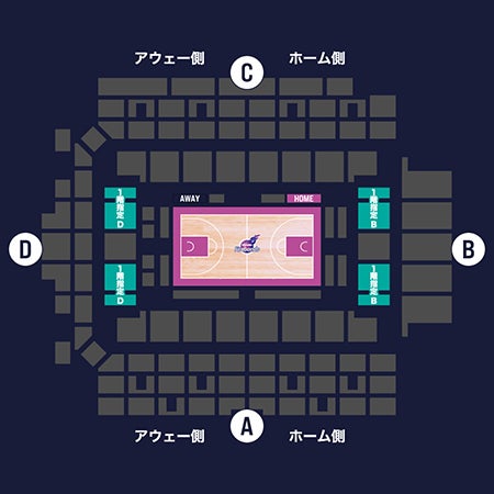 座席図（1階指定B_D） 宝来屋ボンズアリーナ