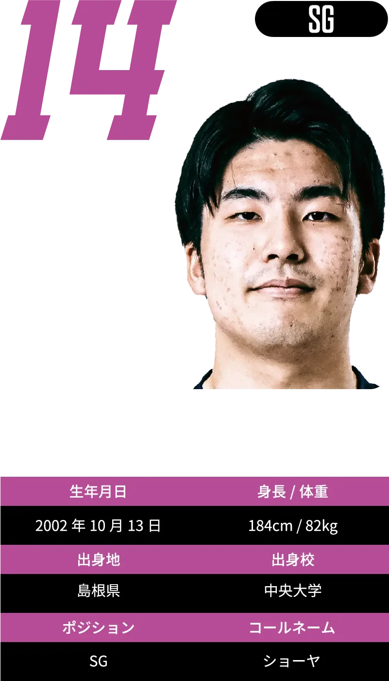 #14 小川 翔矢：プロフィール